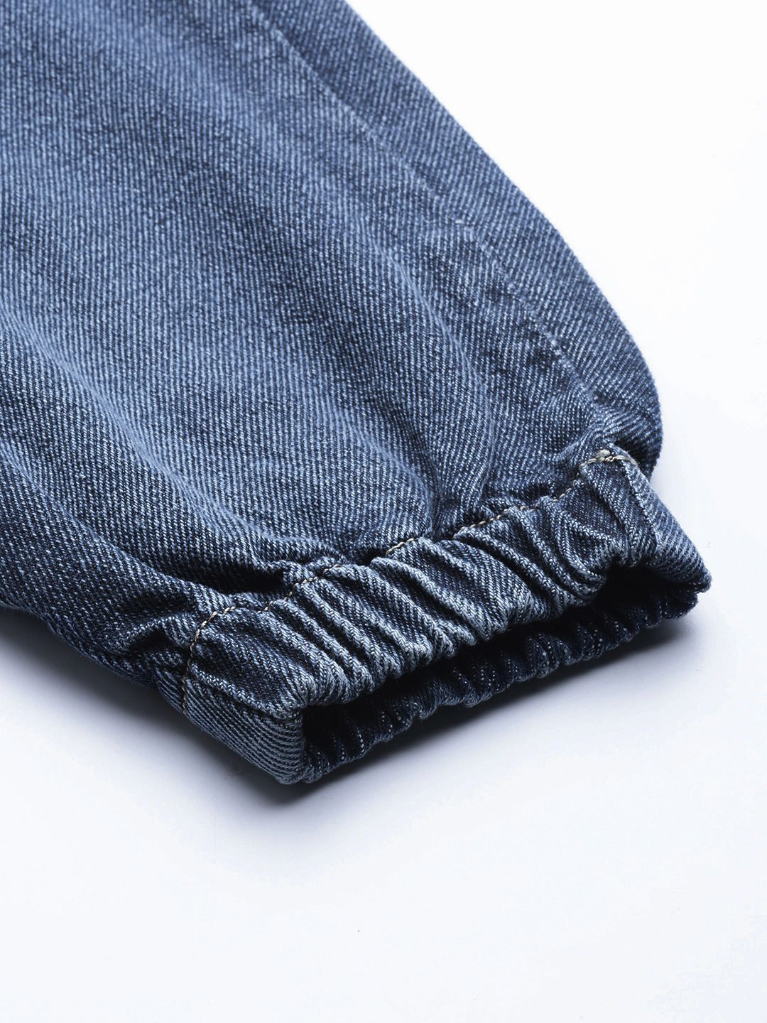 SASSAFRAS Women Blue Pure Cotton Jogger High-Rise Non-Stretchable Clean Look Jeans