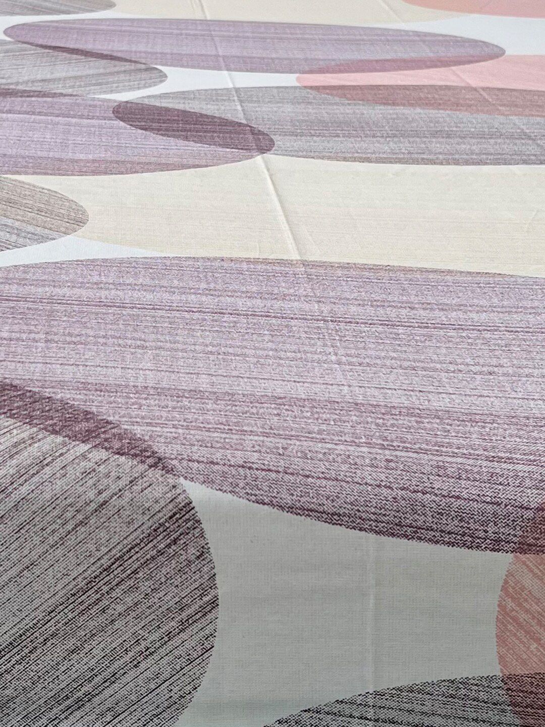 URBAN SPACE Serene Pink & Purple Geometric Cotton 200 TC Single Bedsheet & 1 Pillow Cover