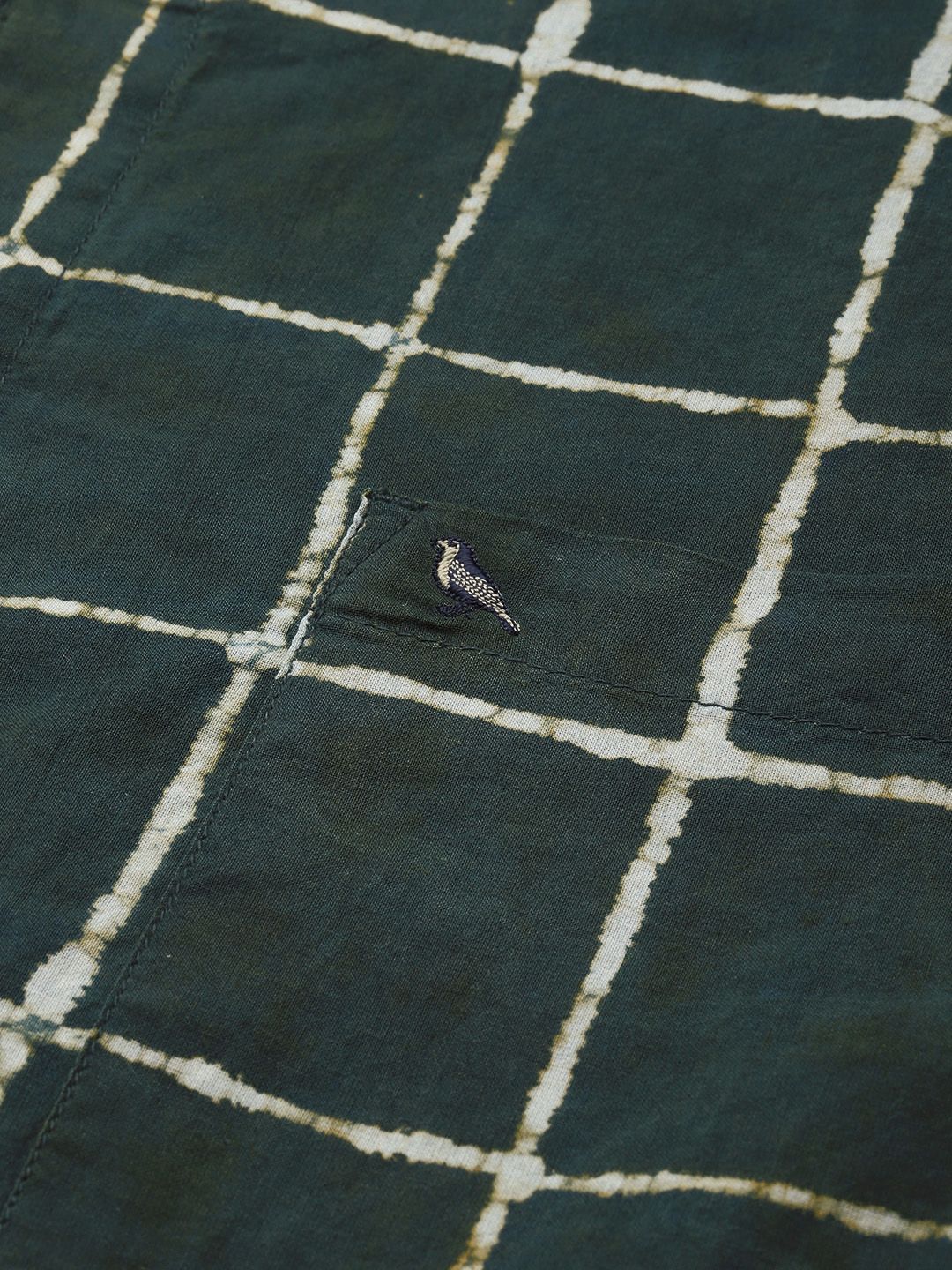 Mr Bowerbird Pure Cotton Bagru Hand Block  Windowpane Checked Liberal Fit Casual Shirt