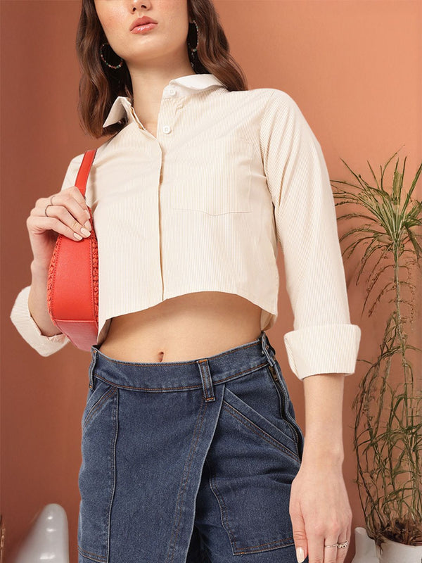 DressBerry K-Chic Pinstripes Crop Shirt