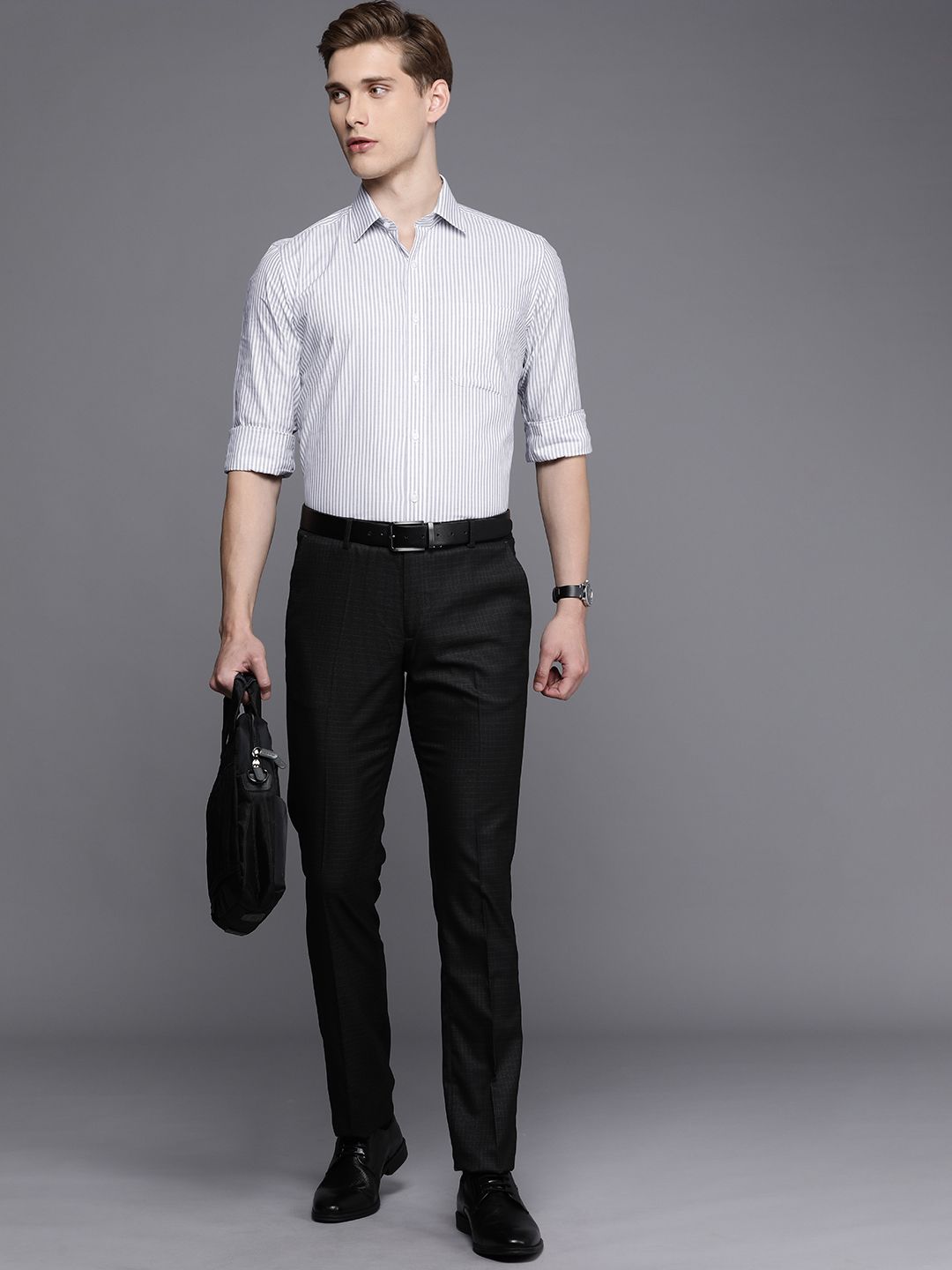 Raymond Opaque Striped Pure Cotton Formal Shirt