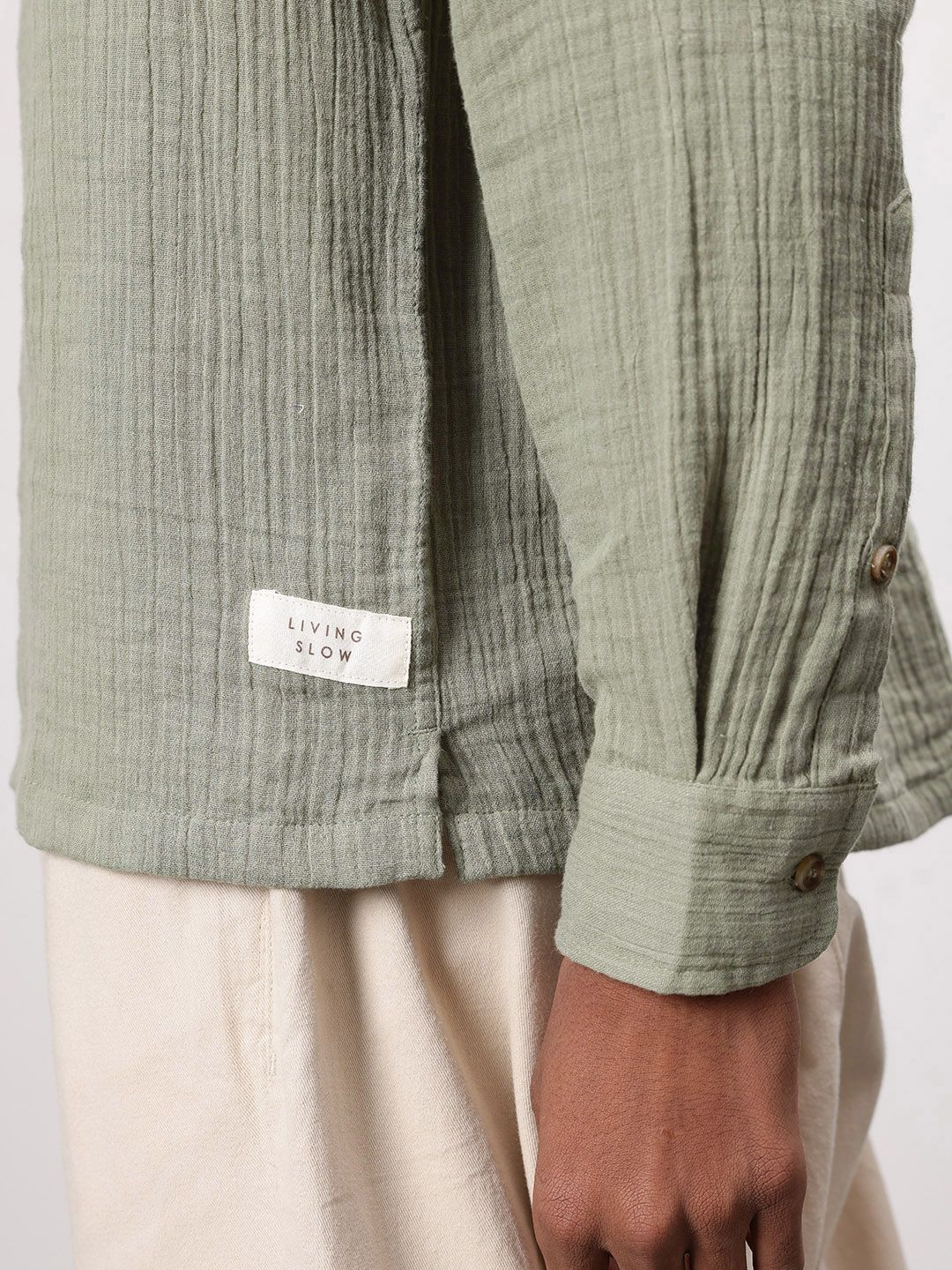 ether Zen Pure Cotton Crinkled Relaxed Shirt