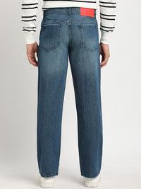 THE BEAR HOUSE Men Straight Fit Mildly Distressed Light Fade Pure Cotton Jeans