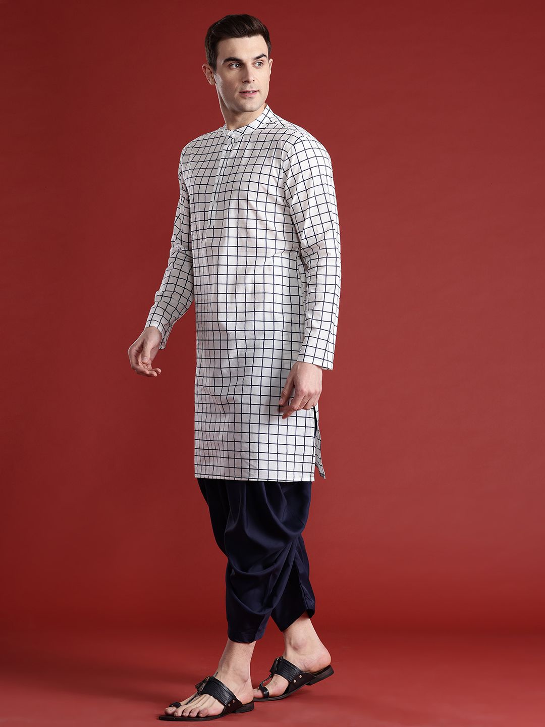 Anouk Striped Pure Cotton Kurta with Dhoti Pants