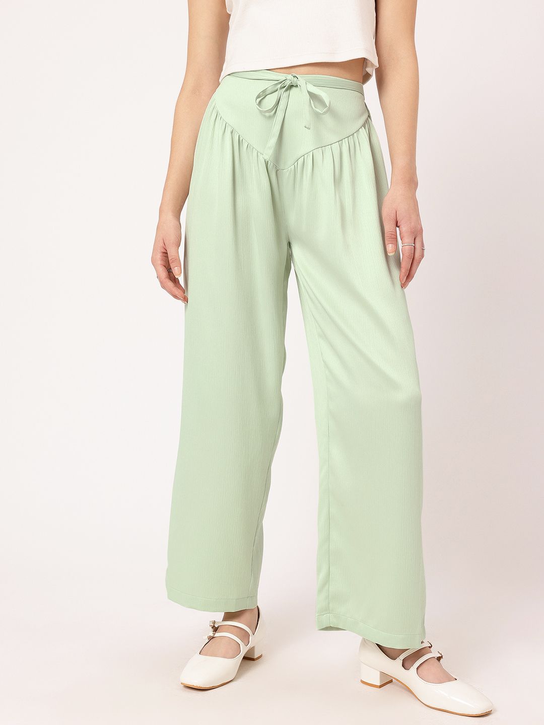 DressBerry Women Tender Touch Textured Trousers