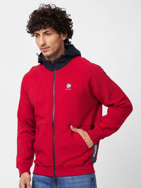 SPYKAR Cotton Hooded Front-Open Sweatshirt