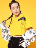 STREET 9 Women Yellow Abstract Tshirt