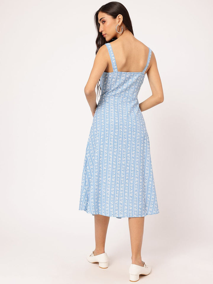 DressBerry Cutie Couture Floral & Striped Cut-Out Twisted A-Line Dress