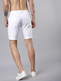 HIGHLANDER Men White Solid Slim Fit Chino Shorts