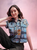 DressBerry Ethnic Motifs Print Extended Sleeves Shirt Style Top