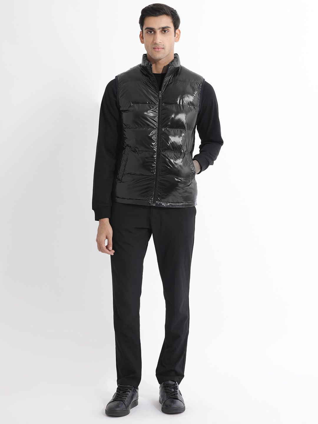 RARE RABBIT Men Cover Puffer Mock Collar Jacket