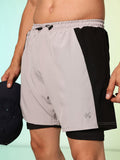 HRX by Hrithik Roshan Men Colourblocked Running Sports Shorts with Attached Tights