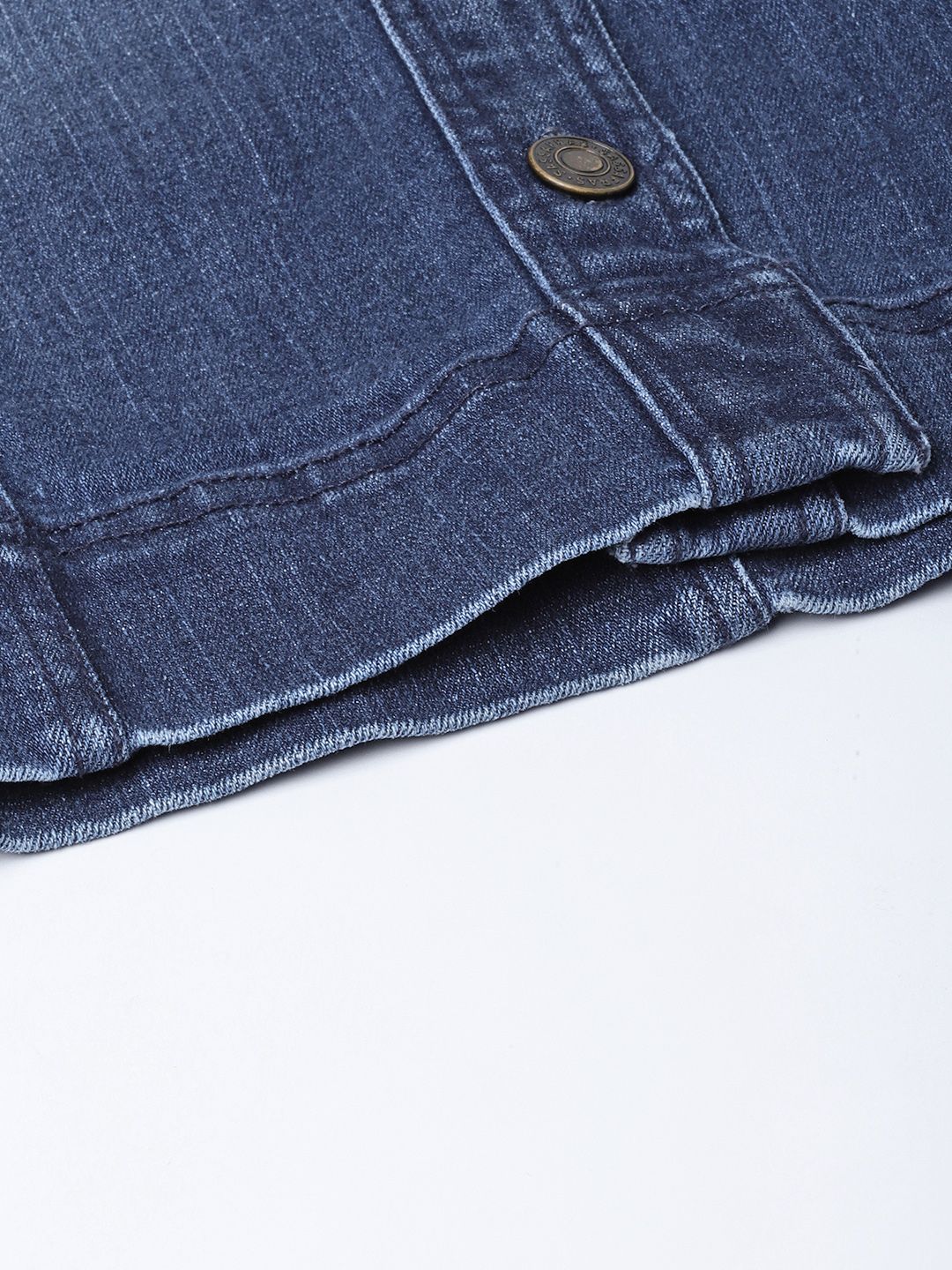 SASSAFRAS Women Blue Washed Denim A-Line Skirt