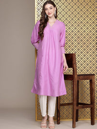 House of Pataudi V-Neck Zari Sequinned Pleated Rozana Kurta