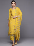 Indo Era Women Floral Embroidered Regular Thread Work Kurta with Trousers & Dupatta