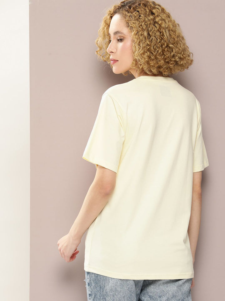 DILLINGER Floral Printed Oversized Drop-Shoulder Sleeves Pure Cotton T-shirt