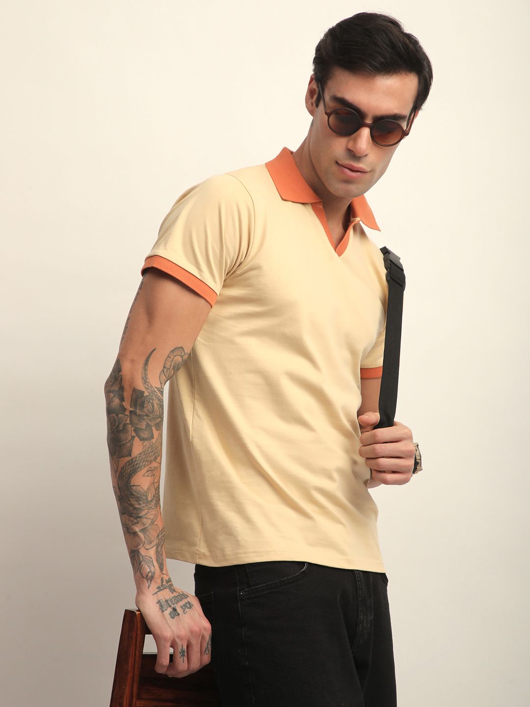 DILLINGER Men Short Sleeve Regular Fit Solid Polo Tshirt