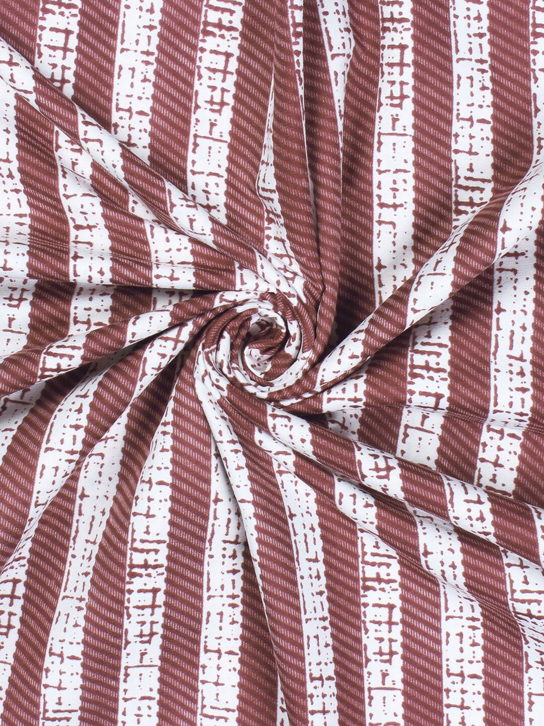 Story@home Maroon & White Striped 180 TC Queen Bedsheet with 2 Pillow Covers