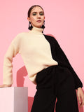 STREET 9 Women Acrylic Colourblocked Pullover