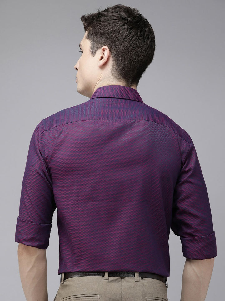 Park Avenue Self-Design Geometric Slim Fit Formal Shirt