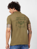 SPYKAR Typography Printed Polo Collar Slim Fit Cotton Casual T-Shirt