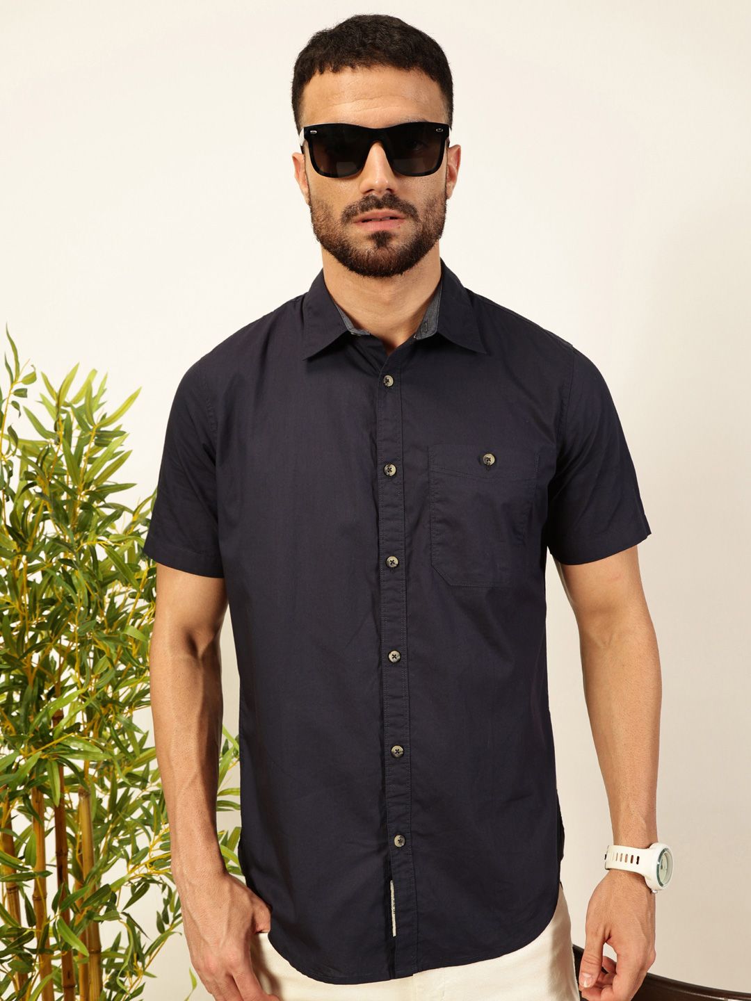 Thomas Scott Men Premium Solid Casual Shirt