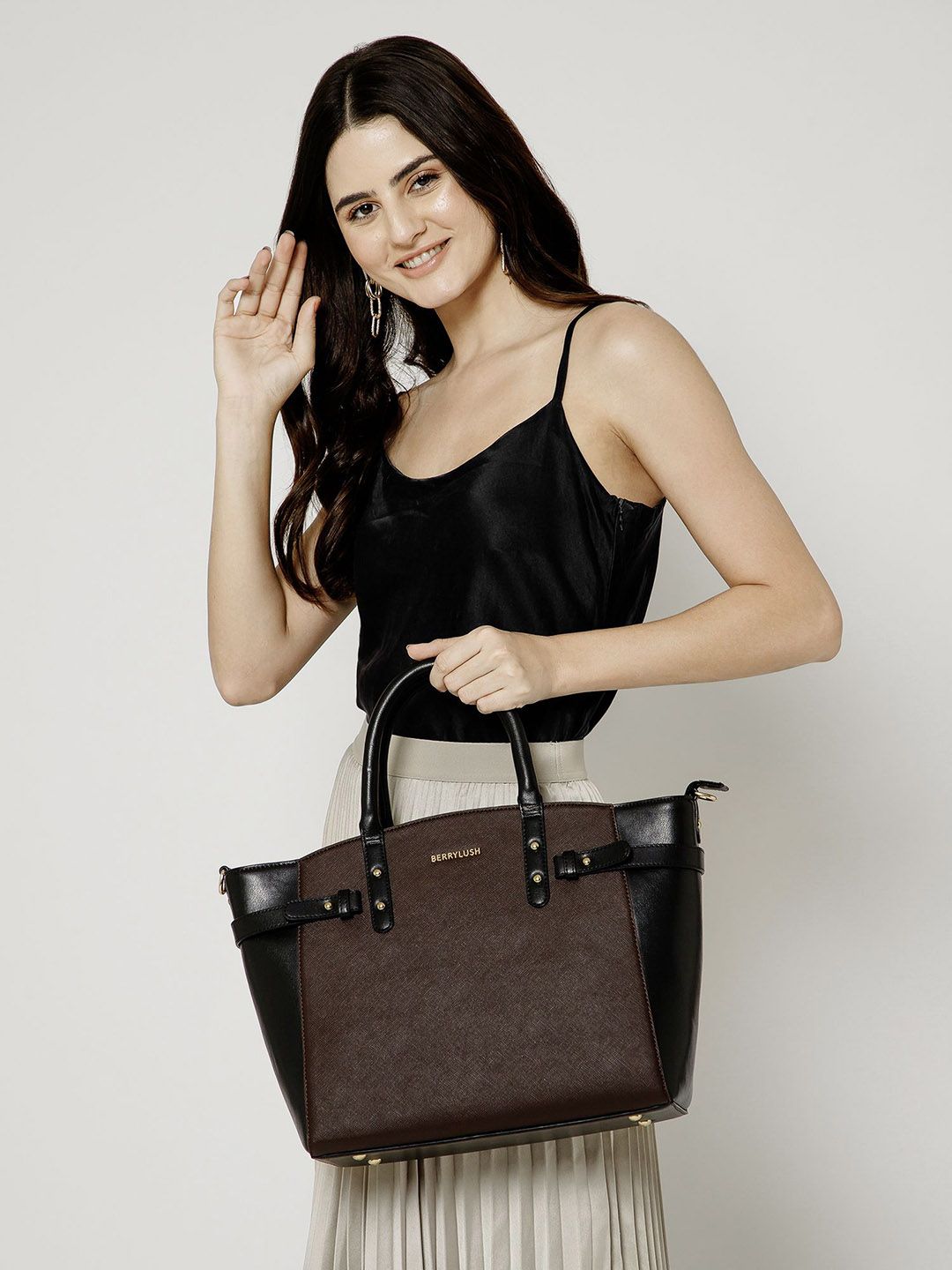 Berrylush Women Detachable Sling Strap Tote Handbags