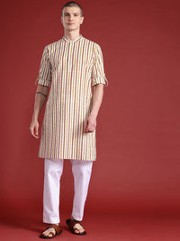 Anouk Pure Cotton Striped Kurta