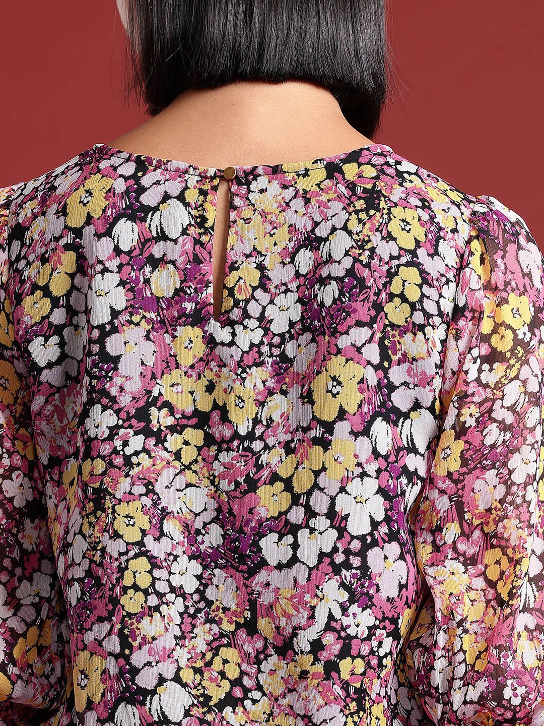 all about you Floral Print Puff Sleeves Top