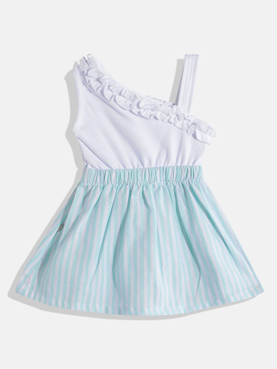 Moms Love Infant Girls Striped Pure Cotton Dress with Bow Detail