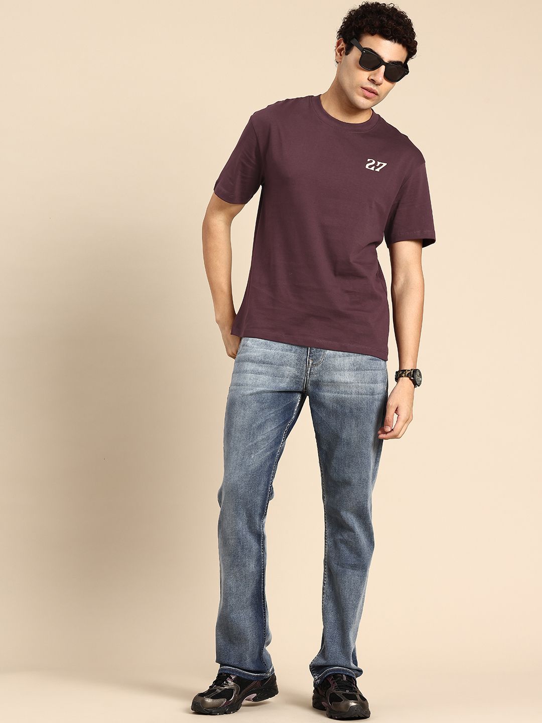 Being Human Typography Printed Drop-Shoulder Sleeves Pure Cotton T-shirt