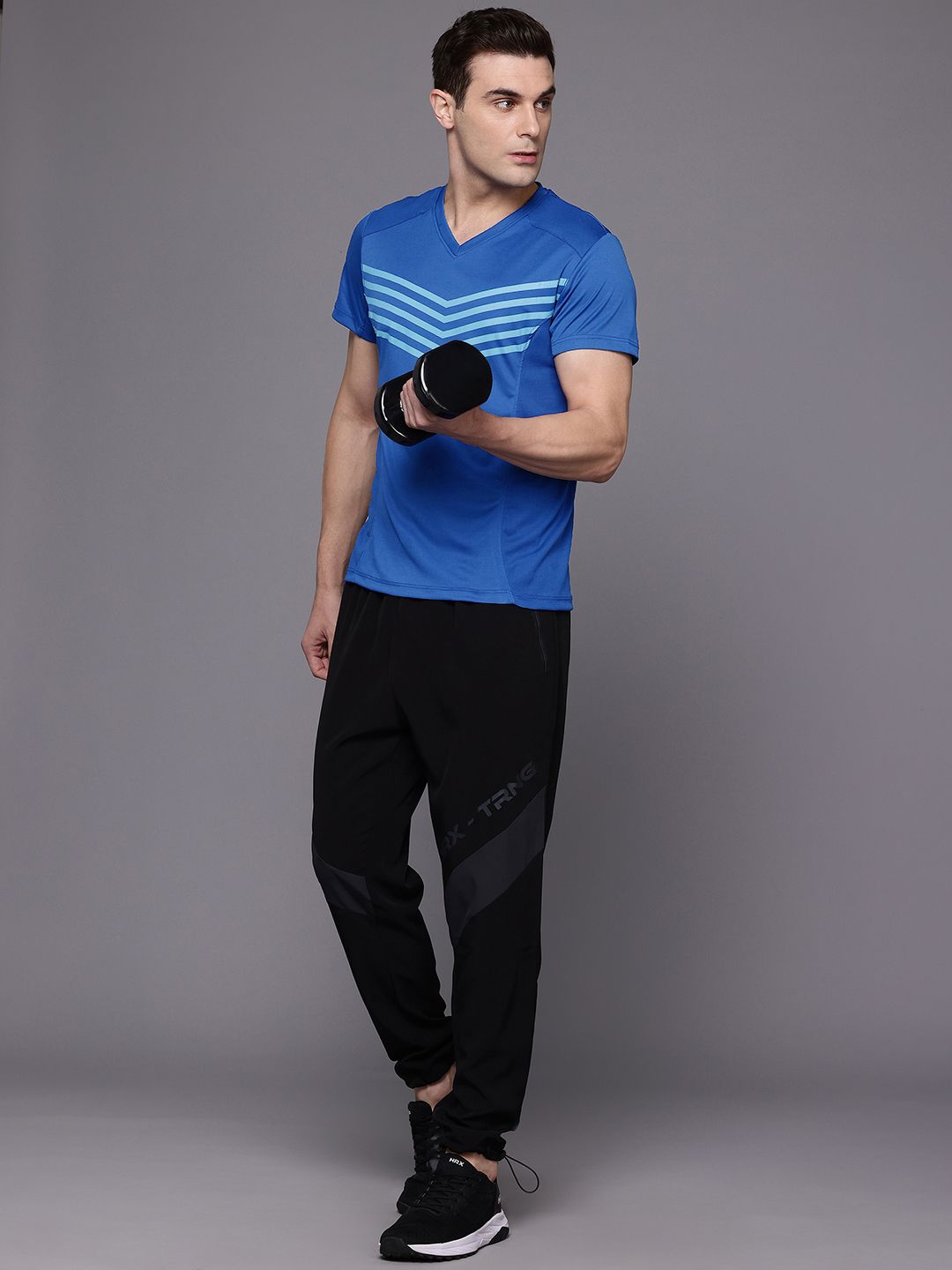 HRX by Hrithik Roshan Striped Rapid-Dry Training T-shirt