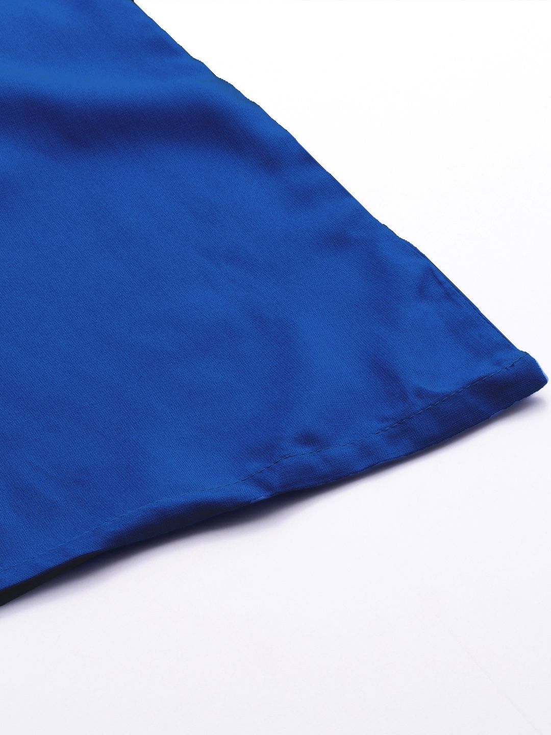 W Women Blue Solid Wide Leg Palazzos