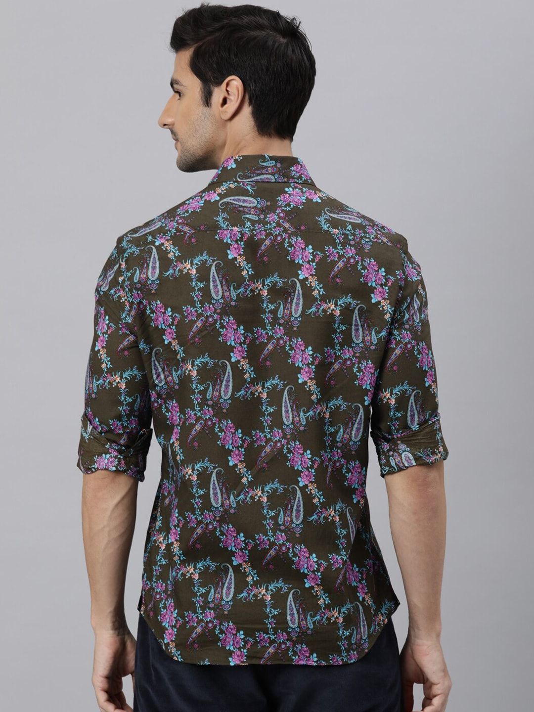 RARE RABBIT Men Davos Slim Fit Opaque Printed Shirt