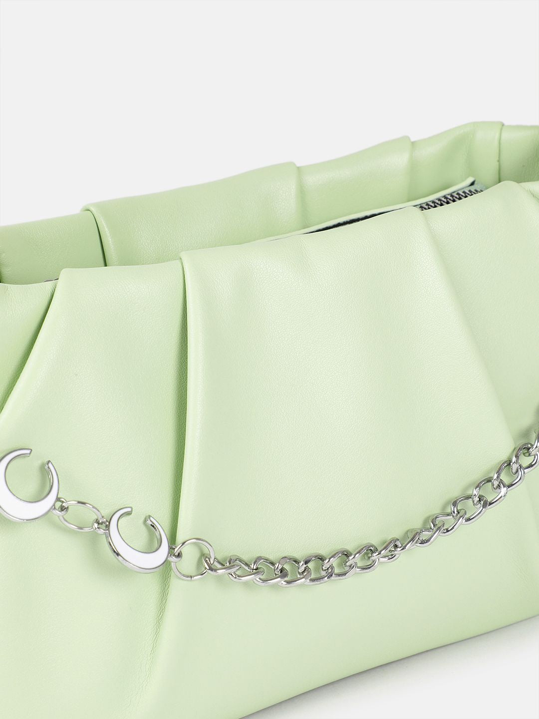 DressBerry Structured Pleated Shoulder Bag