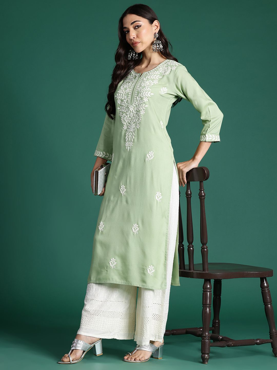 Indo Era Ethnic Motifs Embroidered Thread Work Kurta