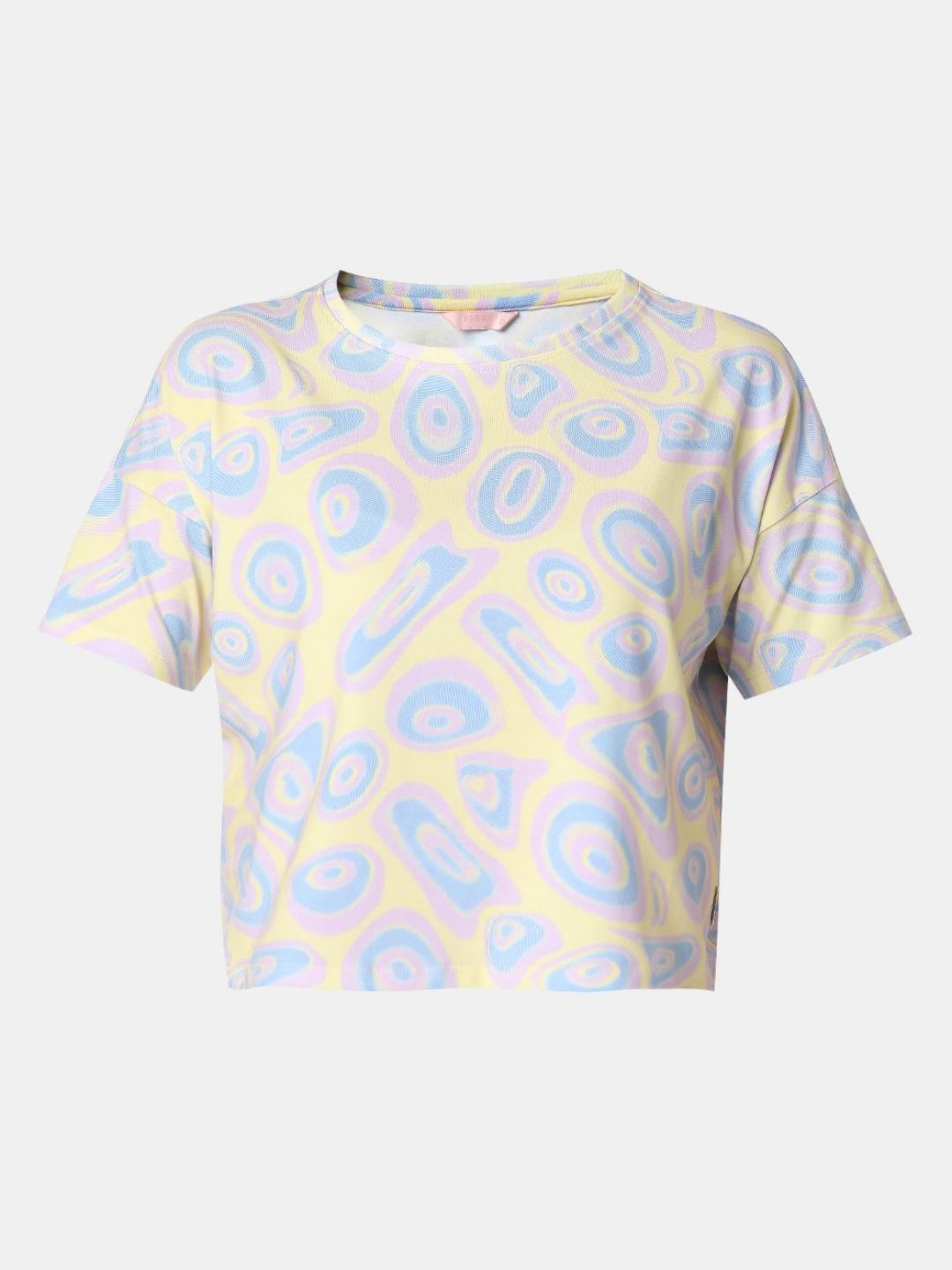 SPYKAR Women Abstract Printed Round Neck Cotton T-shirt