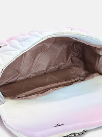 Lino Perros Women Geometric Textured Structured Sling Bag with Quilted Detail