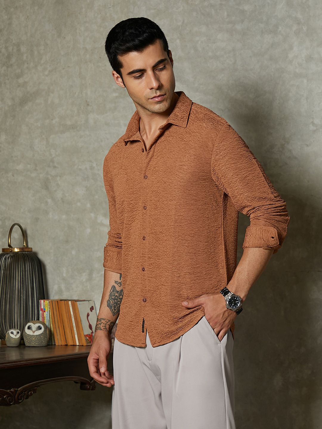 Campus Sutra Men Cotton Comfort Casual Shirt