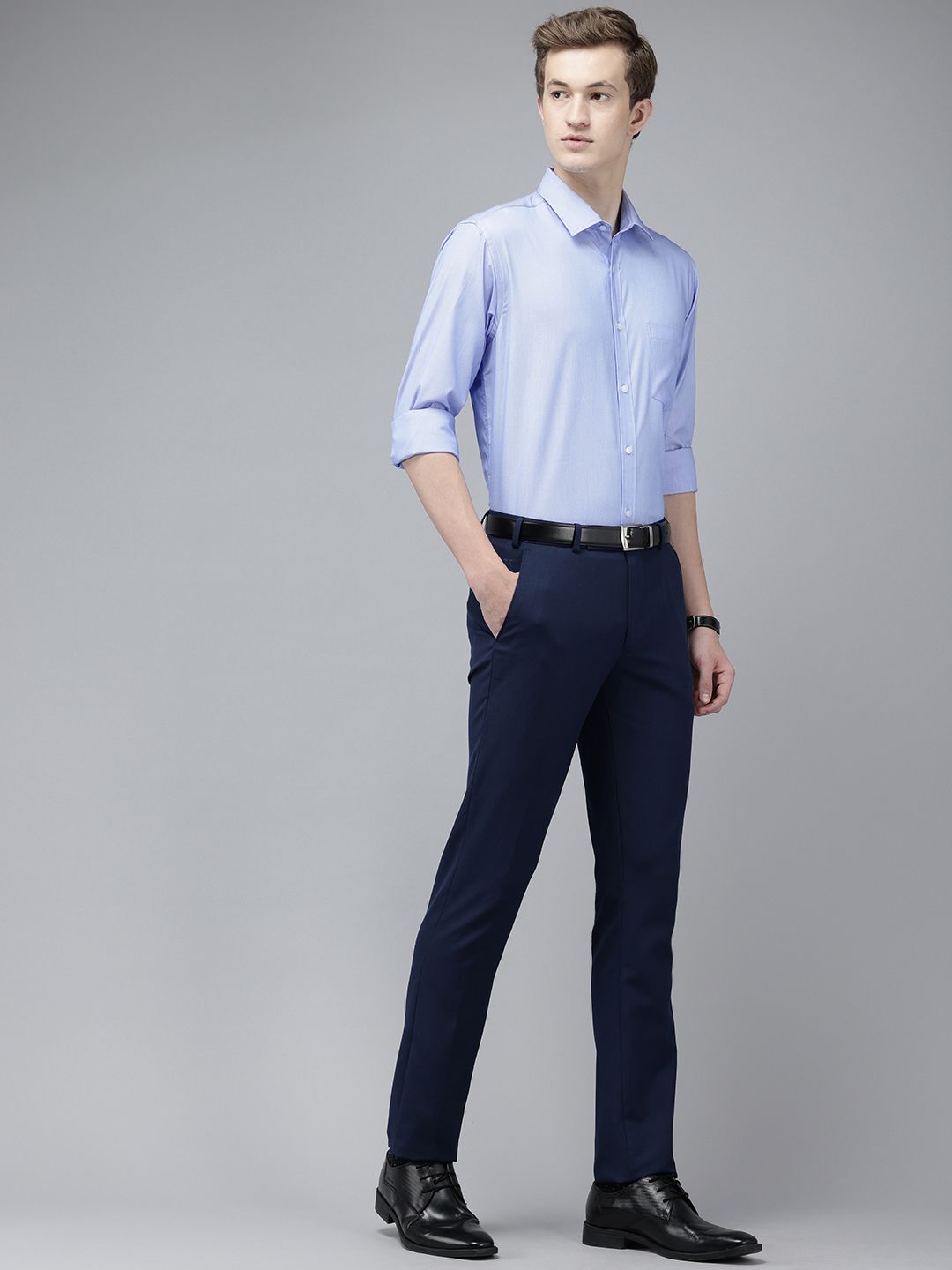Park Avenue Self Design Slim Fit Textured Formal Shirt