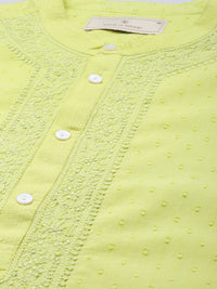 House of Pataudi Men Jashn Pure Cotton Yoke Design Thread Work Dobby Kurta