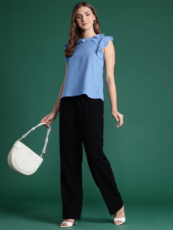 DressBerry Flutter Sleeves Ruffles Top