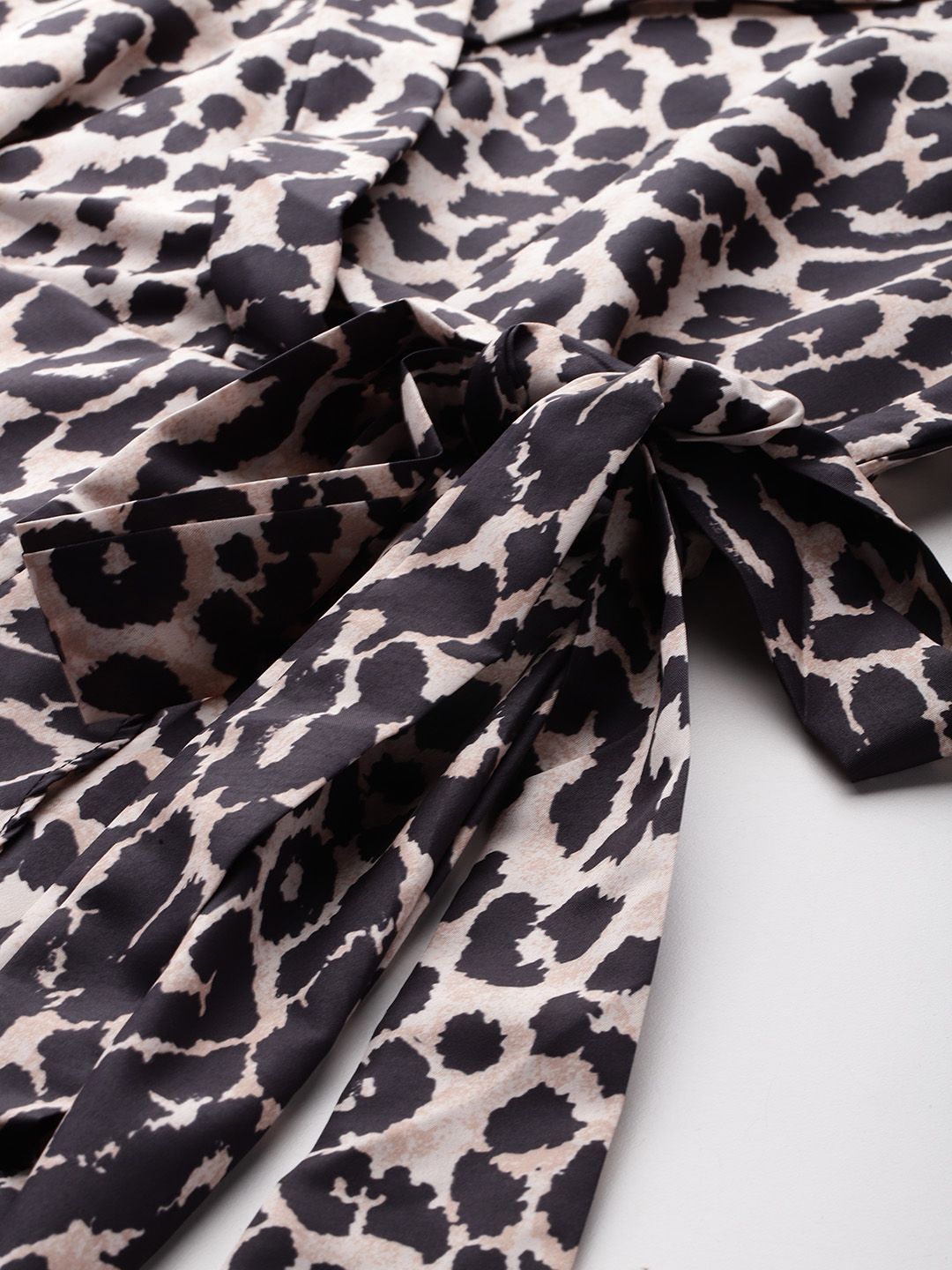 DressBerry Animal Print Midi Wrap Dress