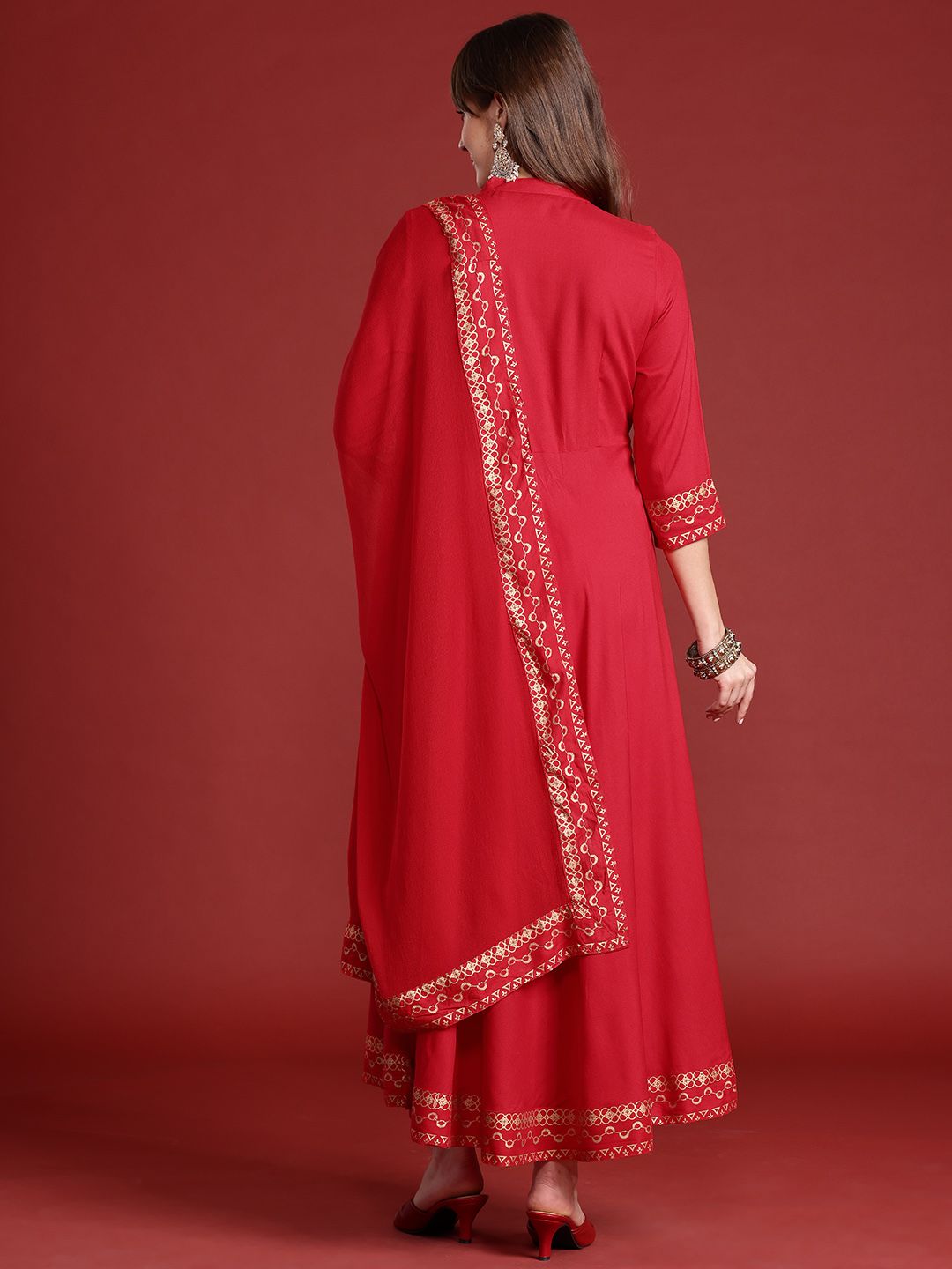Anouk Women A-Line Kurta with Trousers & Dupatta