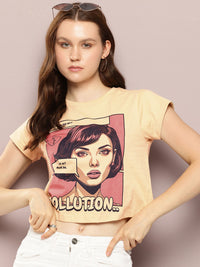 DILLINGER Printed Crop Pure Cotton T-shirt