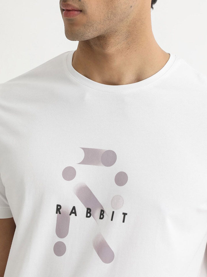 RARE RABBIT Men Dunstone Typography Printeds Slim Fit Cotton T-Shirt