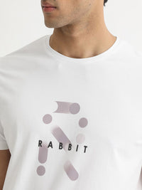 RARE RABBIT Men Dunstone Typography Printeds Slim Fit Cotton T-Shirt