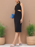 DressBerry Minimalist Muse Cut-Out Sheath Dress
