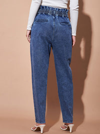 SASSAFRAS BASICS Women Regular Fit High-Rise Clean Look Heavy Fade Baggy  Jeans