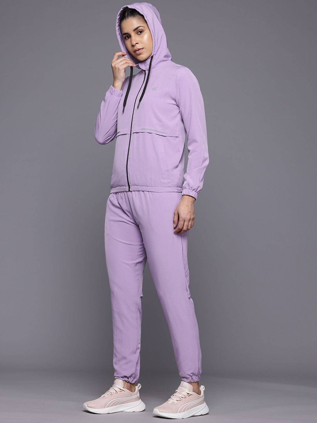 HRX by Hrithik Roshan Hooded Rapid-Dry Running Tracksuit